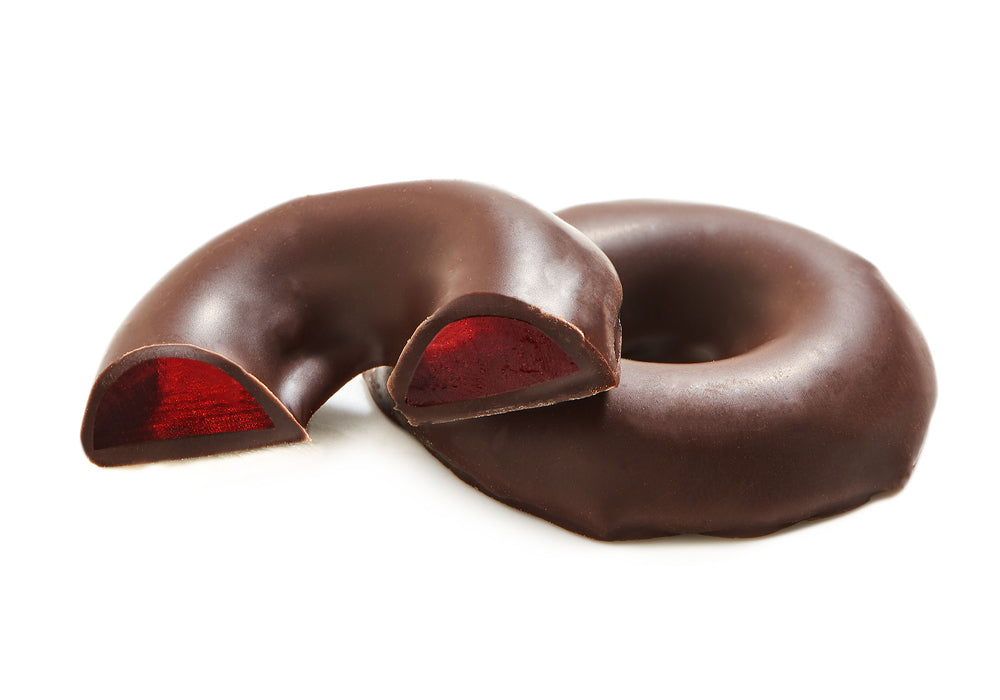 Delicious chocolate covered raspberry jelly